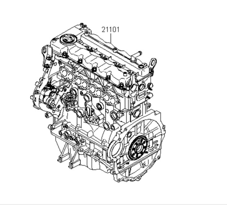 90RQ1-2AF00| Motor completo D4FB Hyundai/ Accent/ Verna/ I30/ Kia Soul/ Cerato